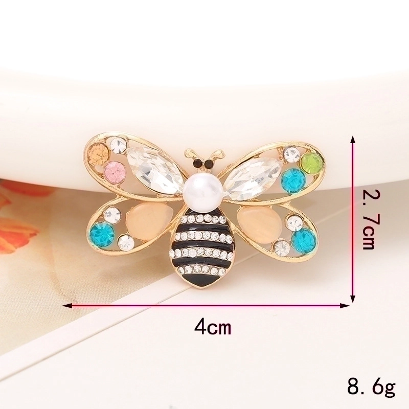 Minimalist Bee Alloy Inlay Rhinestones Jewelry Accessories