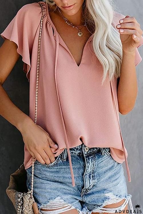 V Neck Loose Blouse