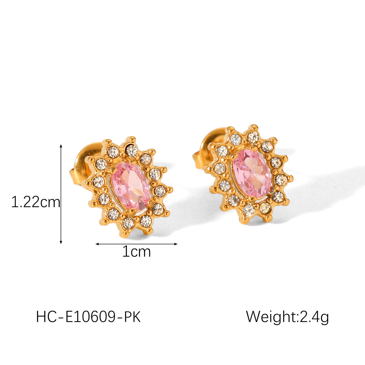 Ins Style Stainless Steel Bow Earrings Inlaid Zircon Earrings Female Titanium Steel 18K Gold-Plated Earrings
