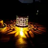 Solar Powered Metal Mandala Decorative Lamp Weatherproof Outdoor LED Deck Step Wall Lights Auto On/Off Hollow Out Retro Solar Lights for Garden Yard Patio Porch Decor
