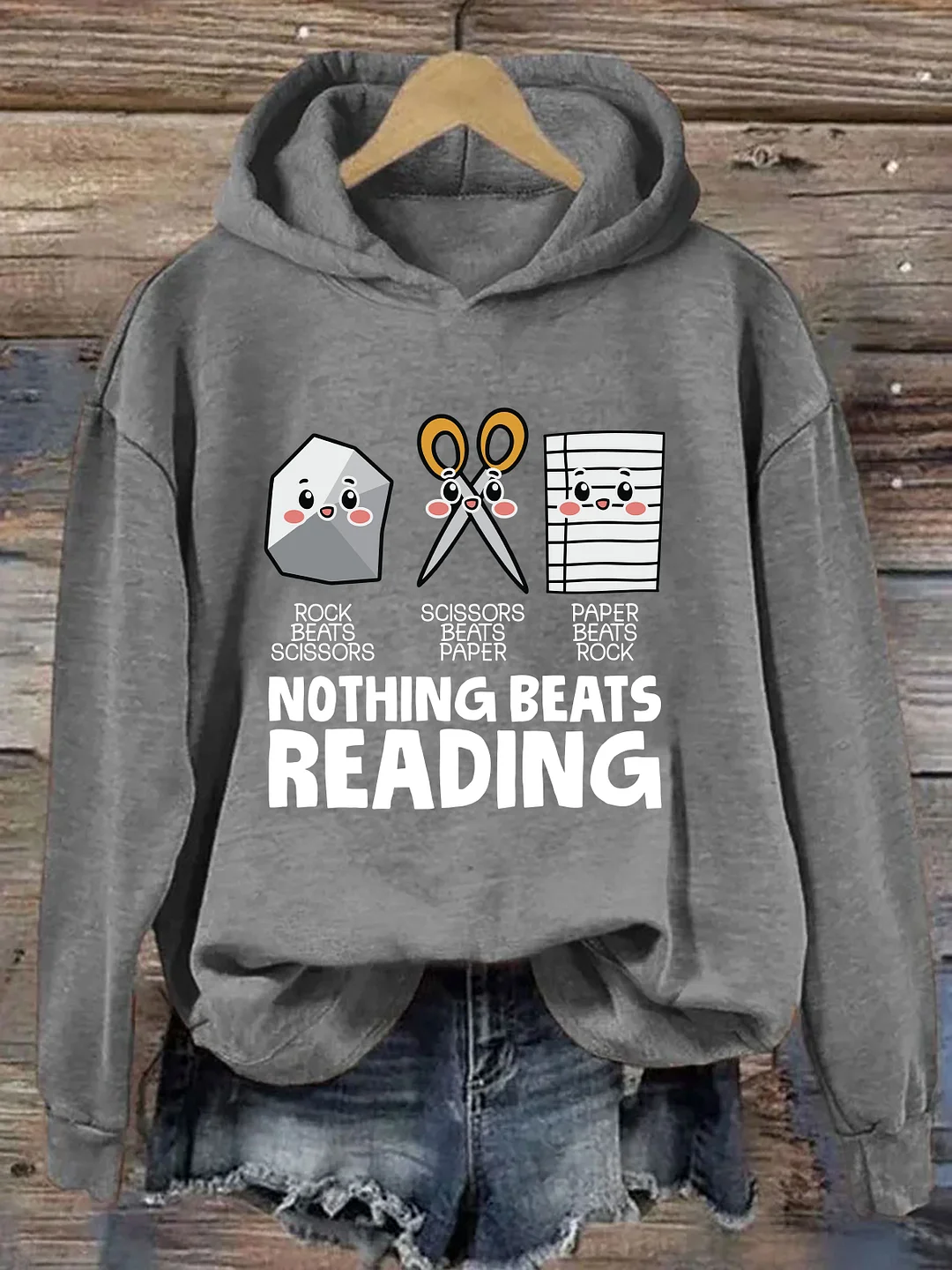 Rock Paper Scissor Reading Hoodie