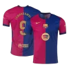 LEWANDOWSKI #9 Barcelona Home Authentic Soccer Jersey 2024/25 &ndash; Spotify Logo Without Text