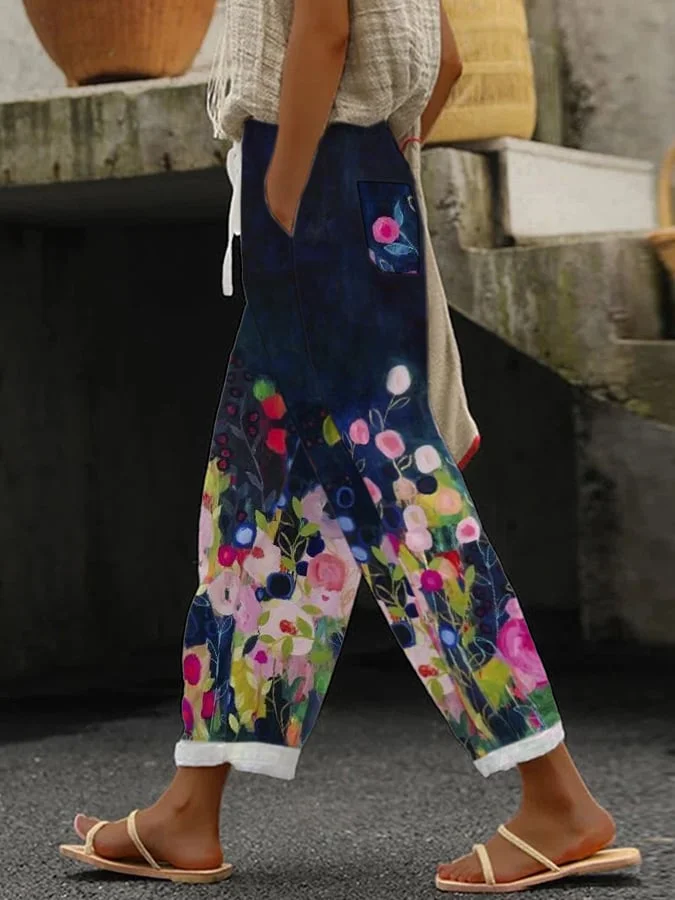 Women's Plant Festival Printed Trousers