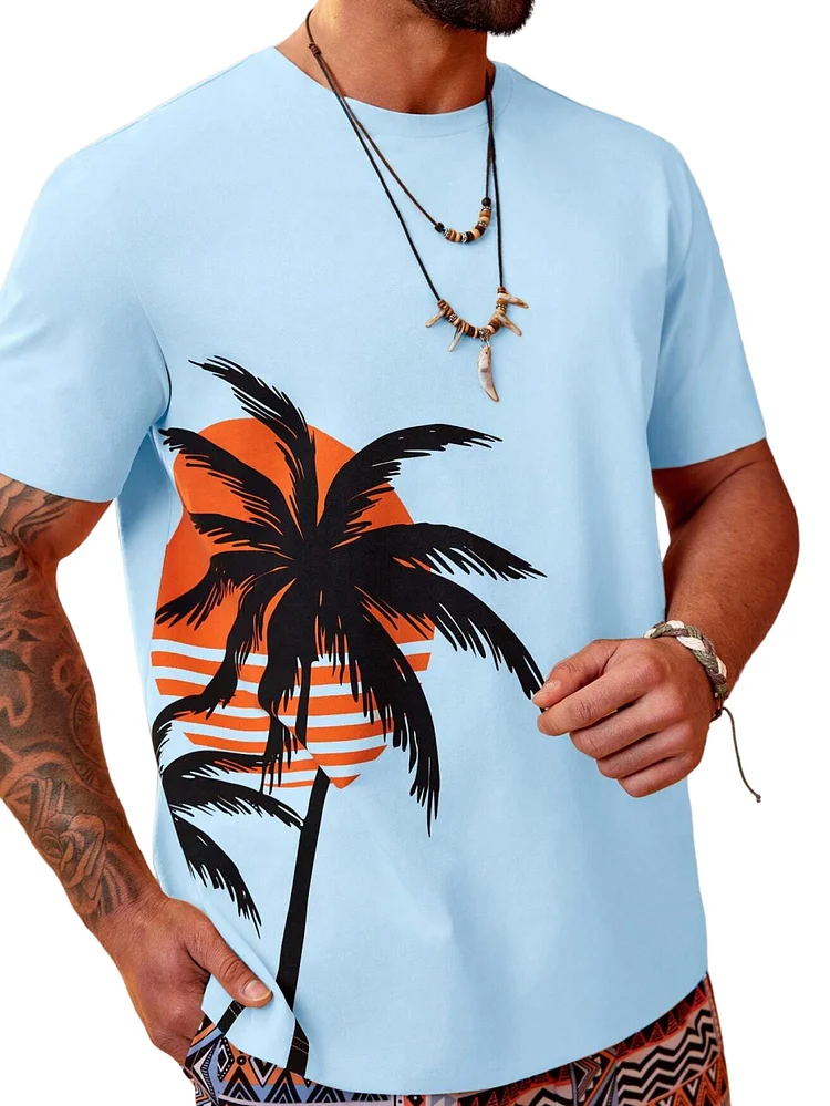 Men's Hawaiian Coco Short Sleeve Crew Neck T-Shirt