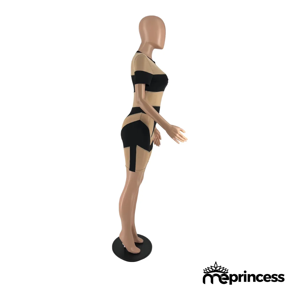 Popular Printed Mesh Jumpsuit