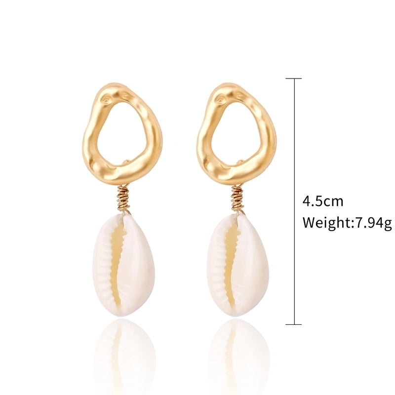 Fashion Shell Shell Inlaid Shell Artificial Pearls Women’s Earrings 1 Pair