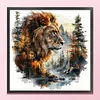 Forest Silhouette Lion-11CT Stamped Cross Stitch 45*45cm/17.72*17.72in