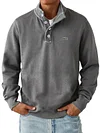 Men's Casual Button Stand Collar Sweatshirt