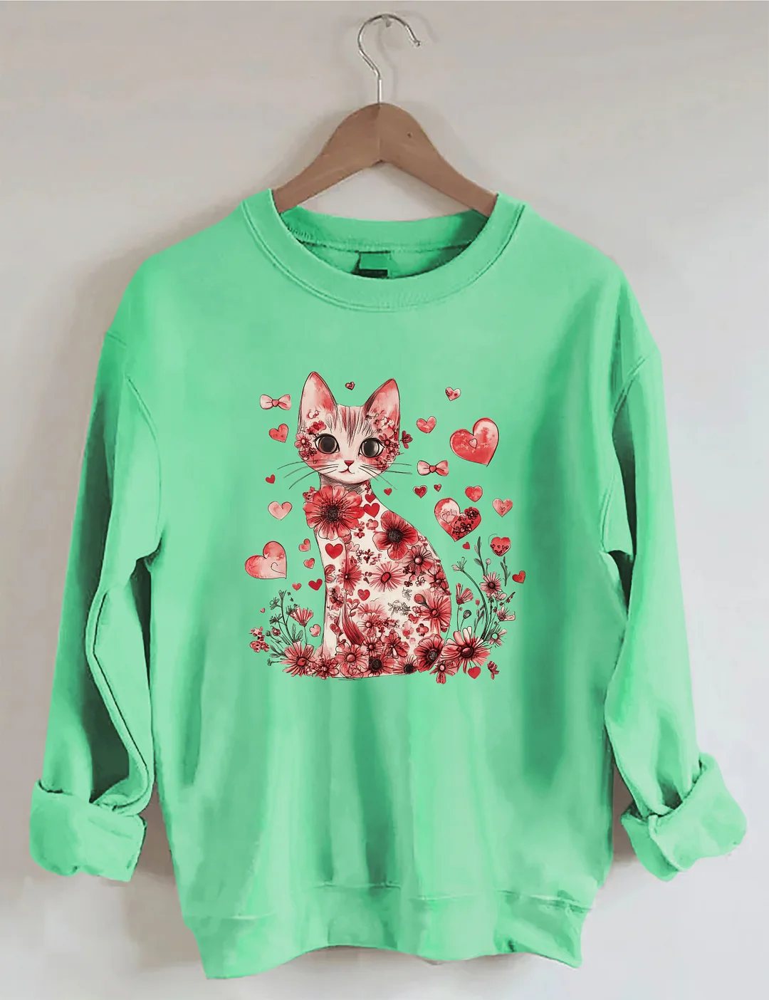 Valentine Cat Sweatshirt
