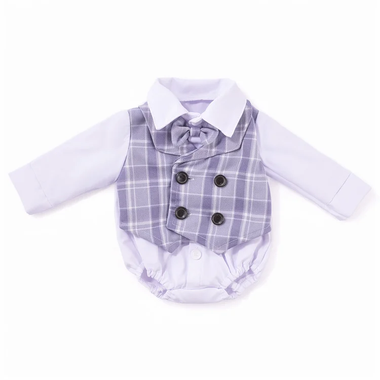 Babeside 17" -22" Reborn Baby Doll Gray Grid Clothing Set