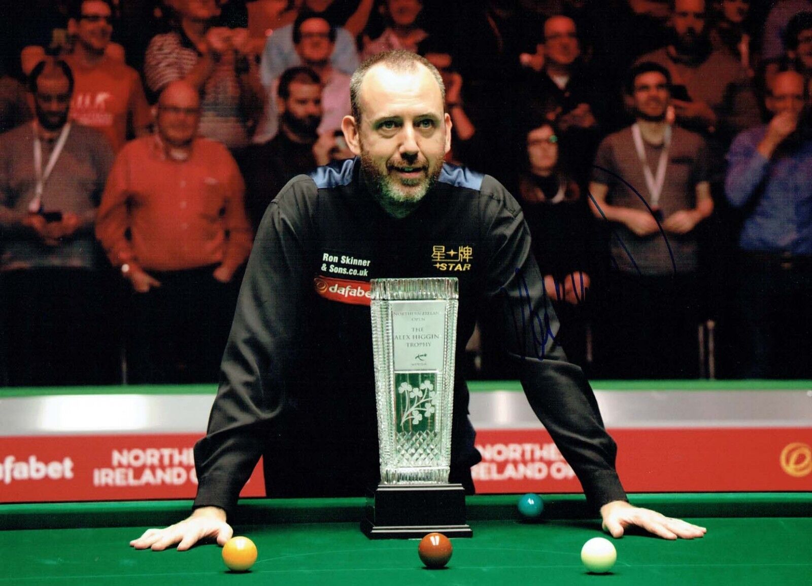 Mark WILLIAMS 2018 Signed Autograph 16x12 Photo Poster painting B SNOOKER Crucible AFTAL COA