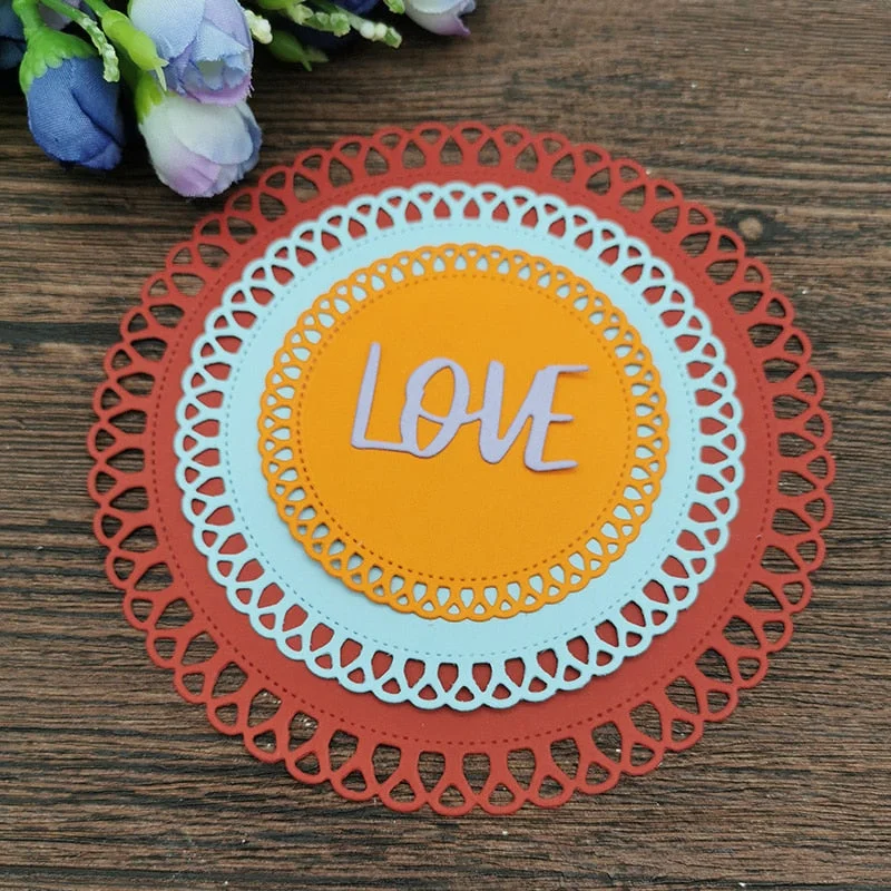 4pcs Round lace frame set Metal Cutting Dies Stencils For DIY Scrapbooking Decorative Embossing Handcraft Die Cutting Template