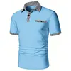 Gioiacombo&trade; Polo da uomo a maniche corte casual con bottoni pied de poule estivi da uomo