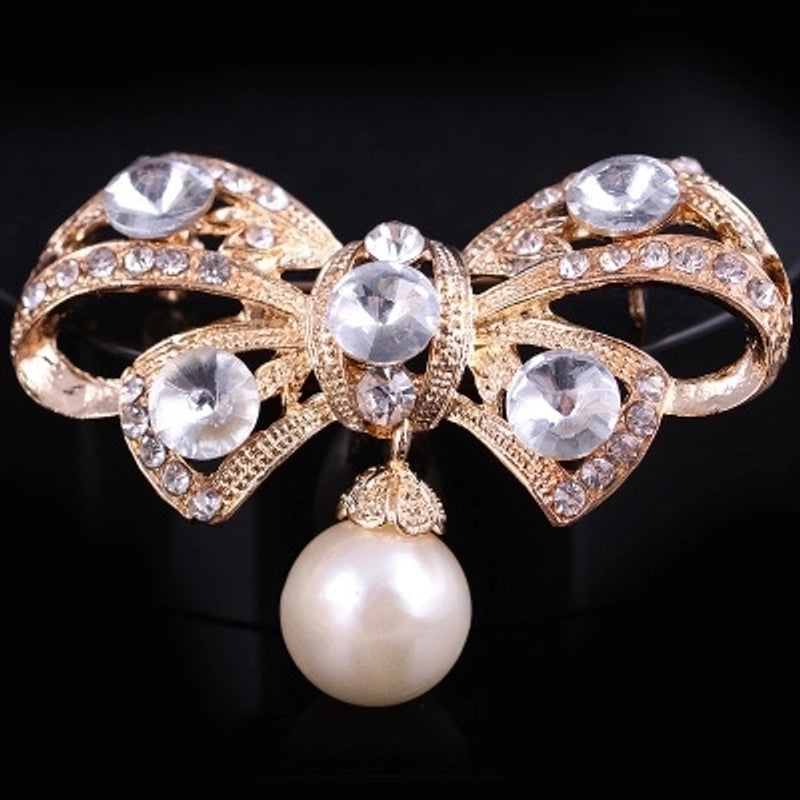 Elegant Pin Star Flower Snowflake Imitation Pearl Alloy Rhinestone Women’S Brooches