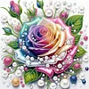 Rose-DIY-Spezialform-Bohrer, Diamantkunst, Perlen-Malset, mit Rahmen 25x25 cm Geschenk, Geschenk