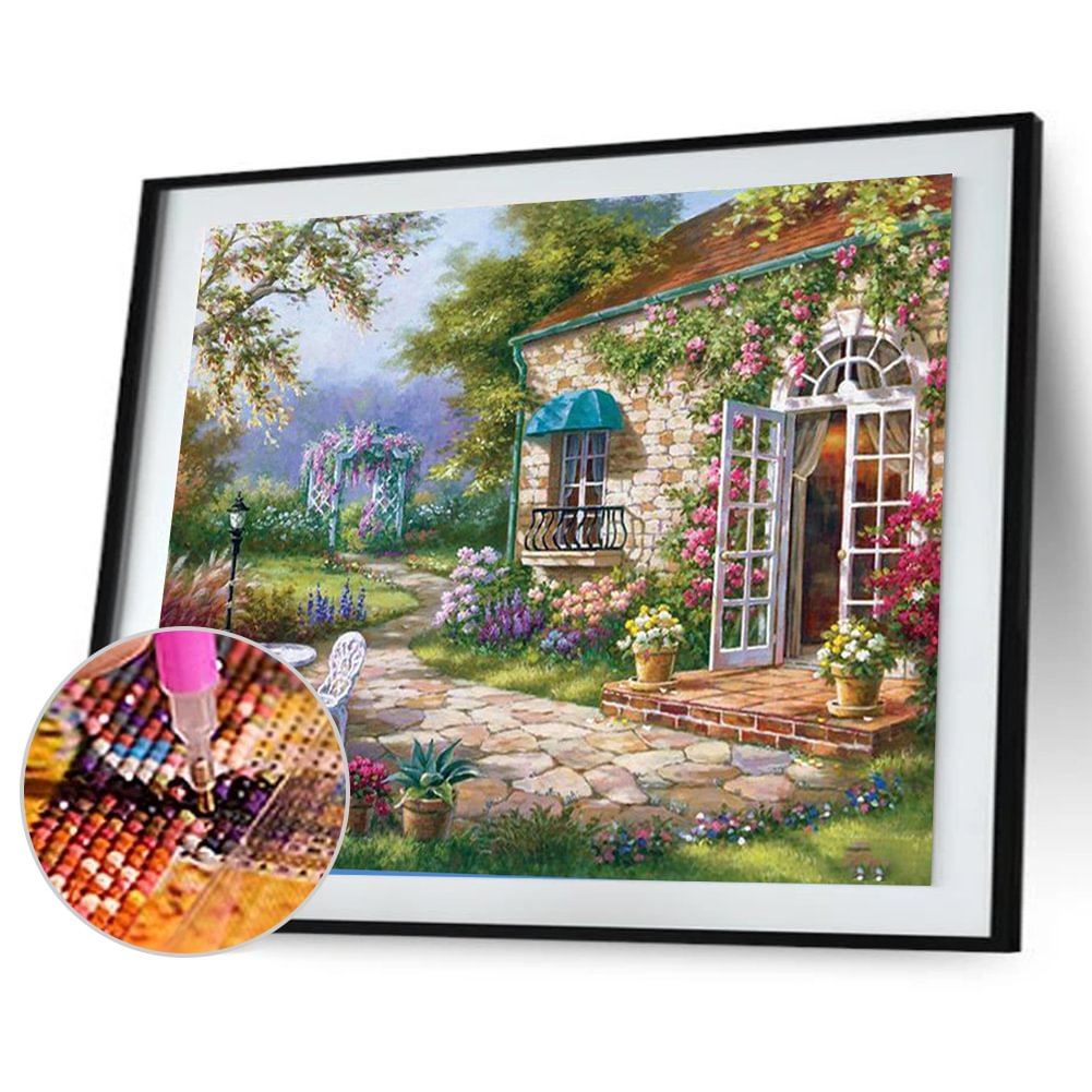 Full Square Diamond Painting Garden House