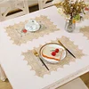 Country Style Flower-Cross Stitch Table Cover 30*45cm (Beige)