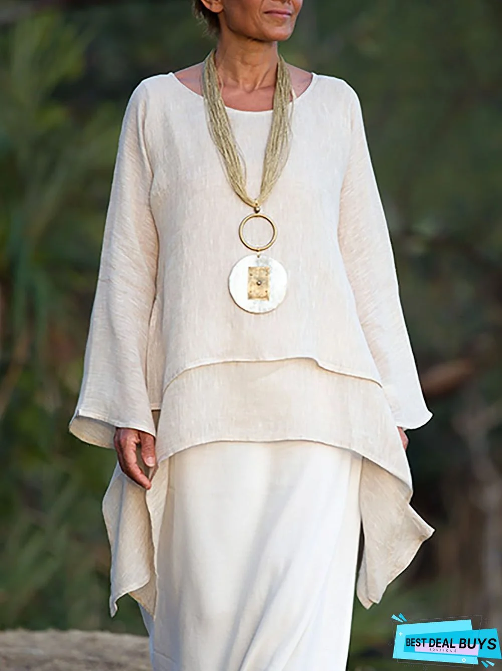 Long Sleeve Asymmetrical Casual Paneled Top