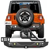Nilight Rear Bumper with Spare Tire Carrier Compatible for 2018-2025 Wrangler JL JLU Unlimited?2/4 Doors) 2" Hitch Receiver w License Plate Bracket 2 LED Lights D-rings