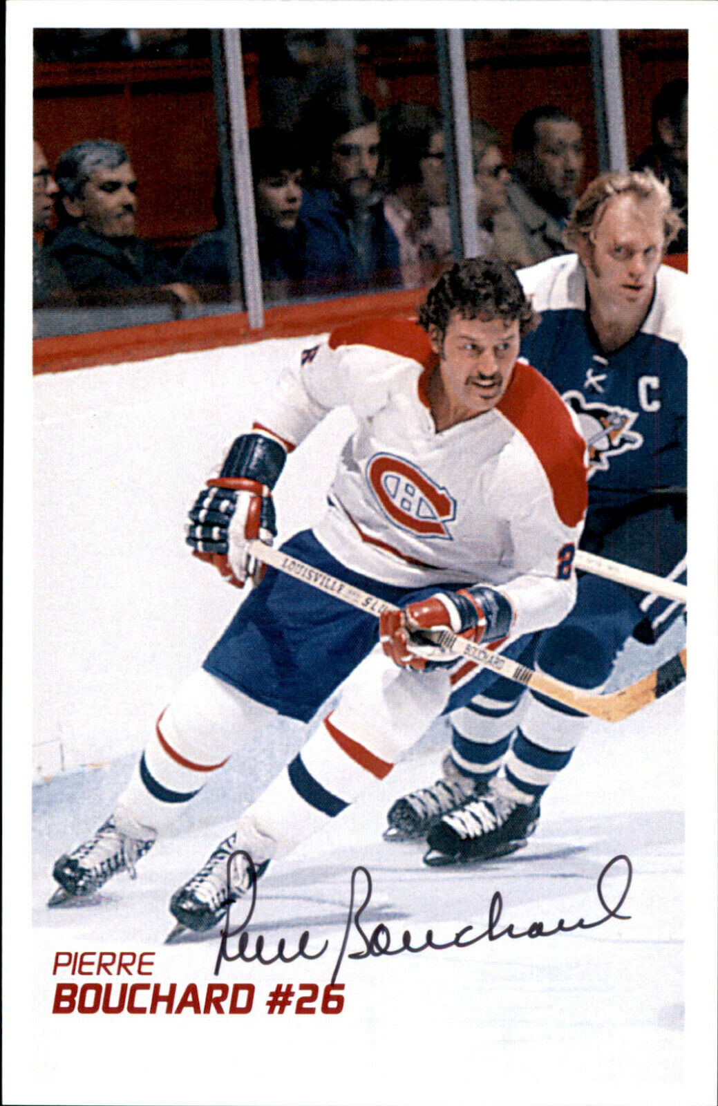 Pierre Bouchard SIGNED auto Molson Export PROMO Photo Poster painting 3.5x5.5 MONTREAL CANADIENS