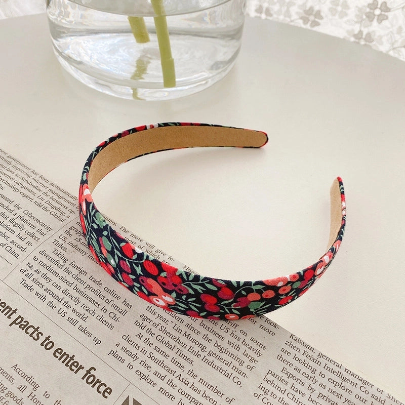Retro Minimalist Women’s Solid Color Flower Cloth Hair Band