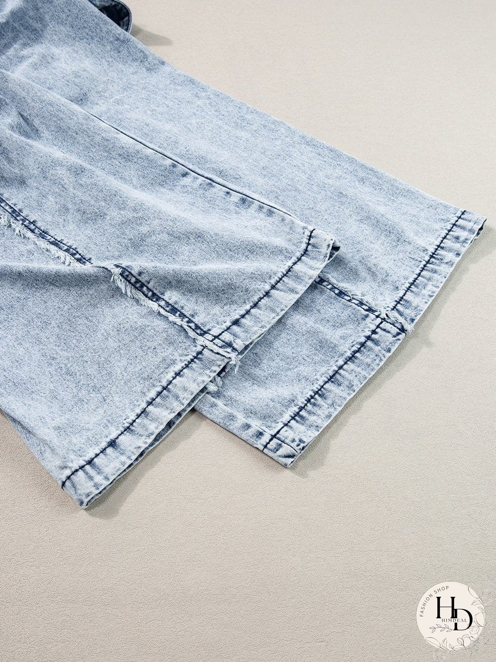 Vintage Beau Blue Denim Overall with Frayed Exposed Seam