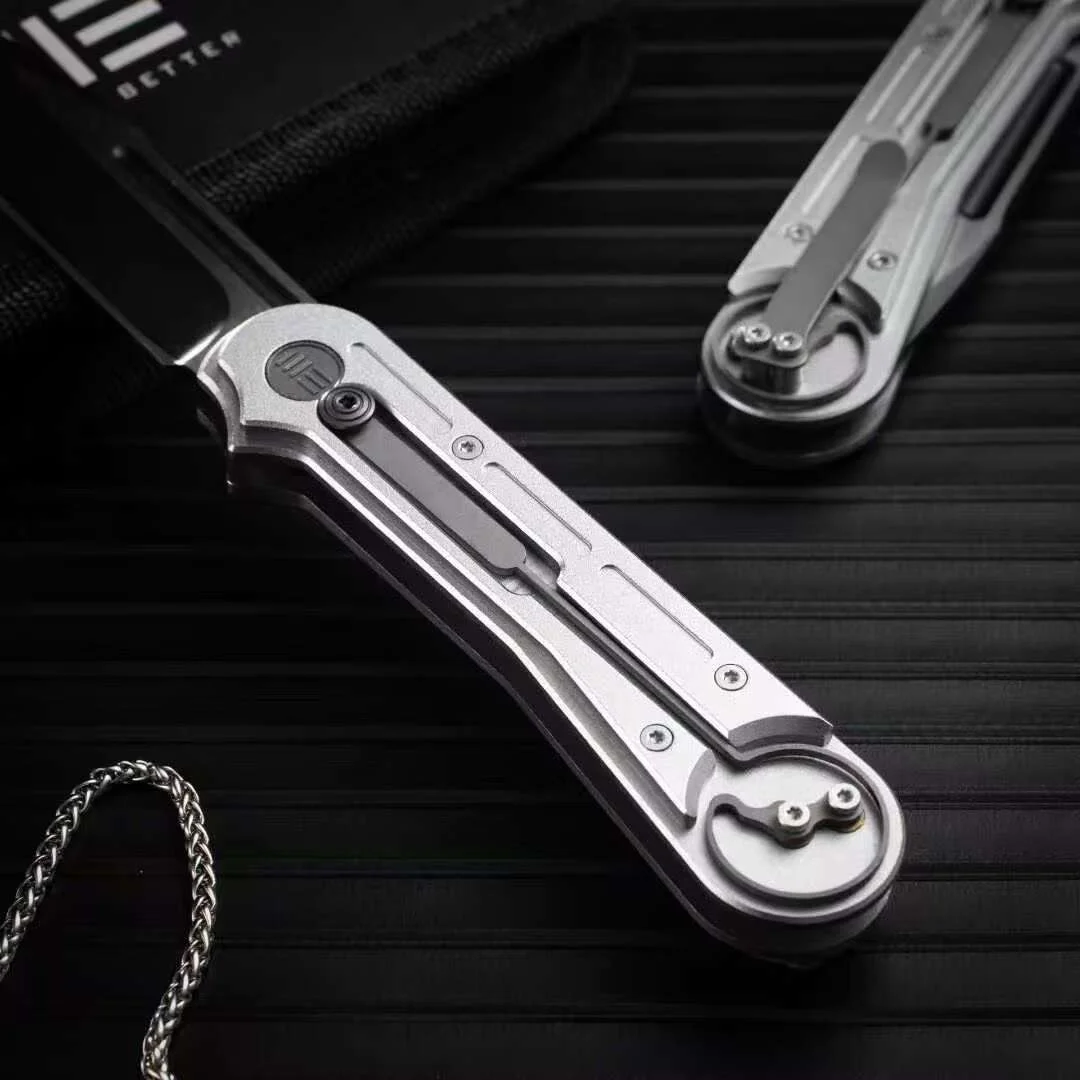 Double helix locking mechanism folding knife