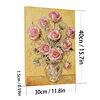 DIY Pearl Painting Pink Roses for Home Wall Decor with Frame(40x30cm)