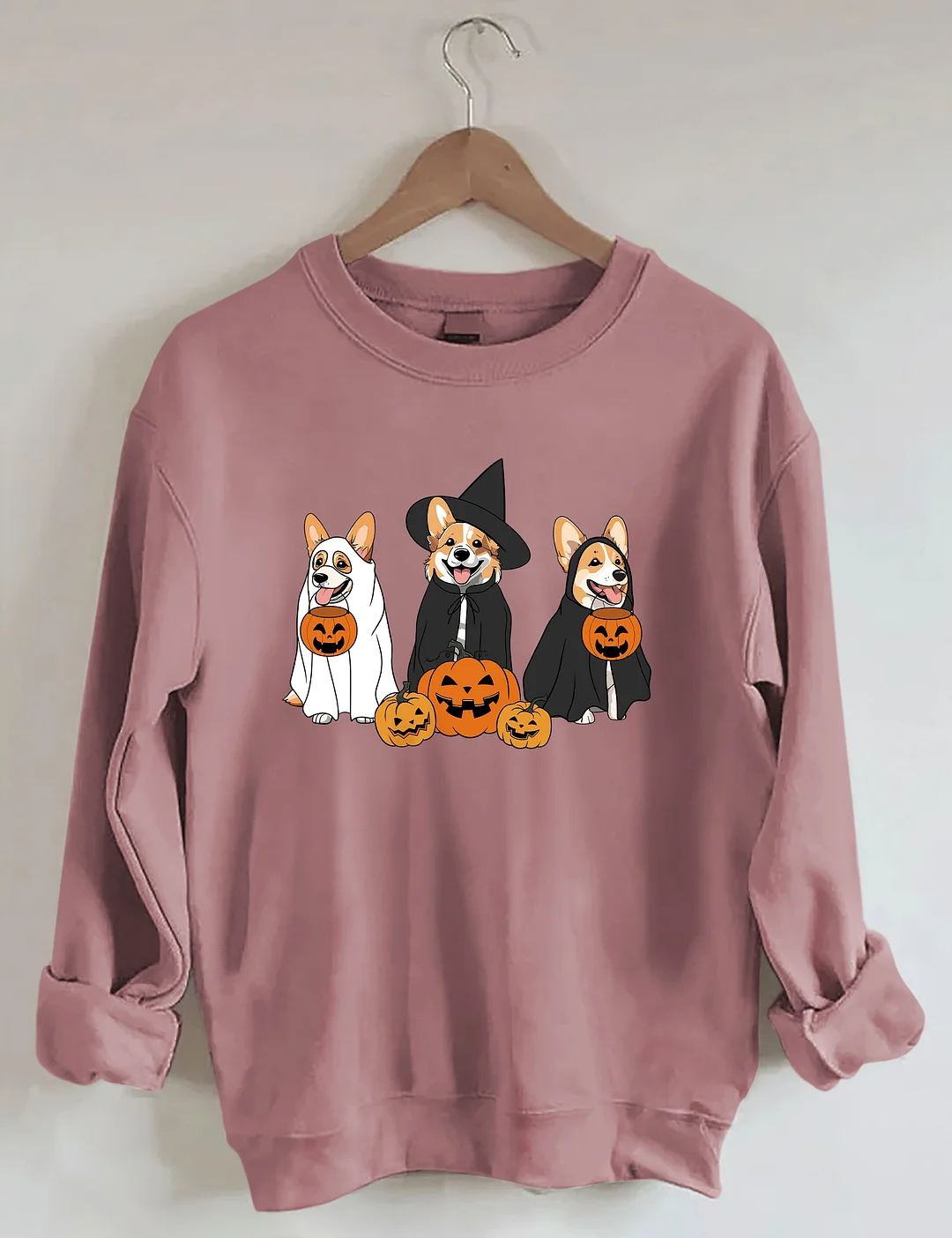 Ghost And Witch Corgi Dog Halloween Sweatshirt
