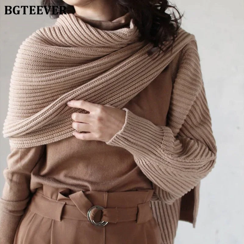 BGTEEVER Stylish Chic Asymmetrical Open Stitch Sweaters for Women 2020 Autumn Winter Full Sleeve Loose Female Knitted Cardigans