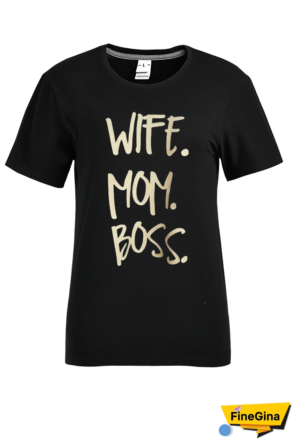 White Casual Street Print Patchwork Letter O Neck T-Shirts