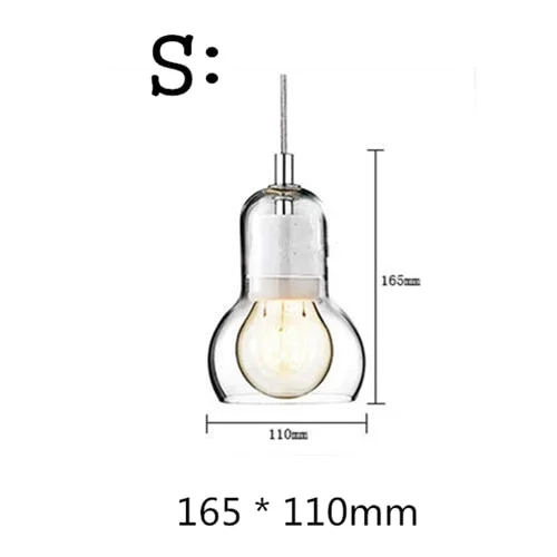 Modern Loft Cord Pendant Lights Clear Glass Lampshade Celling Lights With E27 Retro Edison Bulb Indoor Lighting Home Decor