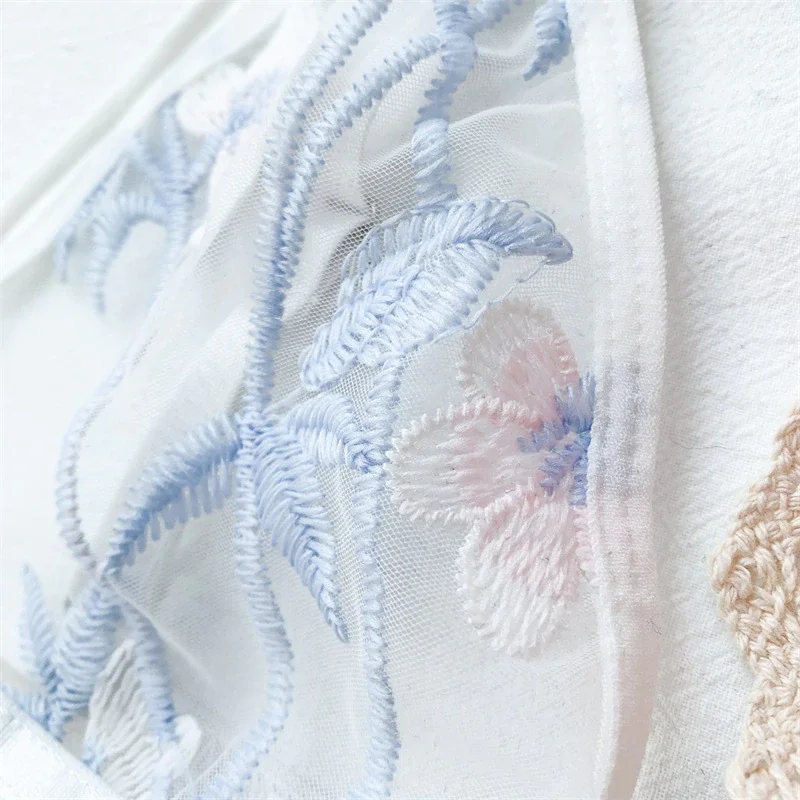 Billionm Women's Ultra-thin Cup Bra & Brief Sets Mesh Lace Underwear Set Transparent Beauty Back Hollow Embroidery Lingerie Set