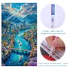(US Only)5D DIY Full Round Drill Diamond Painting River Town Kit Home Decor Art 40x70cm