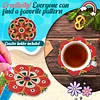6-teiliges Holz-DIY-Untersetzer-Diamant-Kunst-Kits mit Halter, rutschfester Wohnkultur