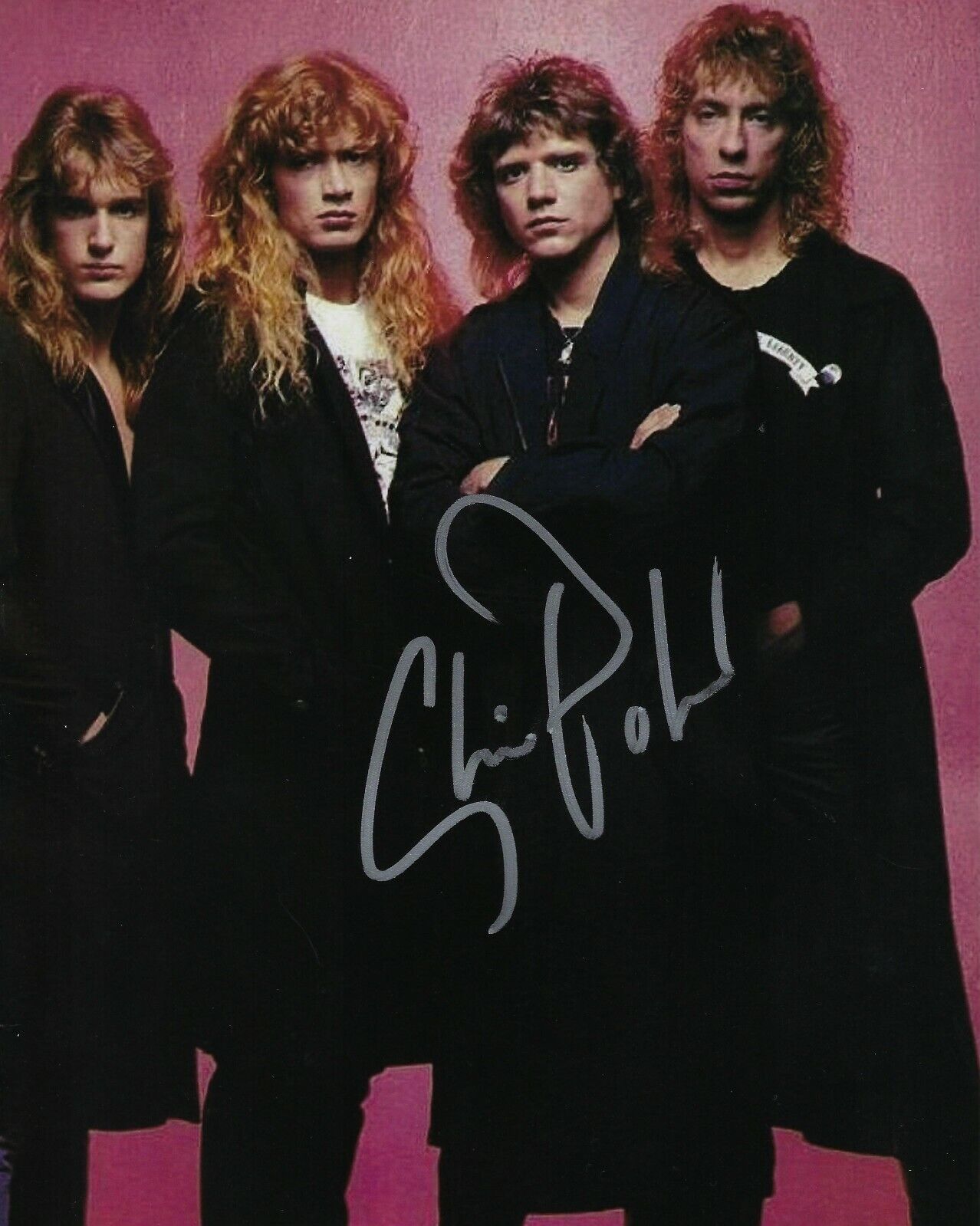 GFA Megadeth Band Guitarist * CHRIS POLAND * Signed 8x10 Photo Poster painting PROOF C1 COA