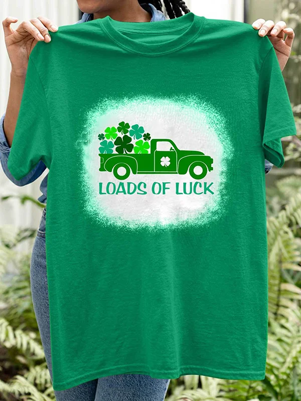 Utbros St. Patrick's Day Loads Of Luck Printed Casual Tee