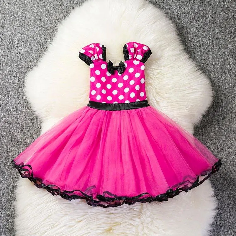Long Sleeve Baby Girl Dress Newborn Princess Infant Baby Girl Clothes Polka Dot Tutu Ball Gown Party Dresses Little Girl Clothes