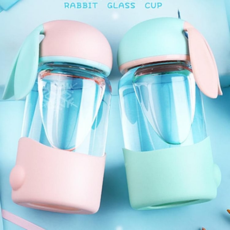 4 Colors Pastel Rabbit Glass Bottle SP179713