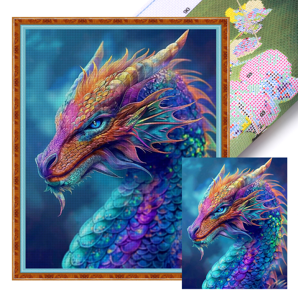 Dragon Full 11CT Pre-stamped Canvas(40*50cm) Cross Stitch