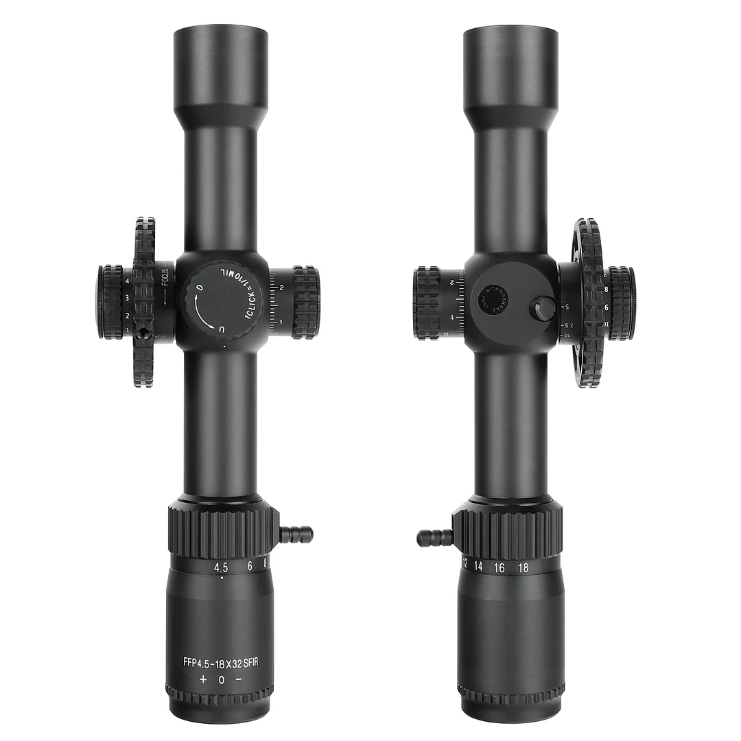 ohhunt® FFP 4.5-18X32 SFIR First Focal Plane 11 Level Red Illuminator Side Parallax Tactical FFP Scope 