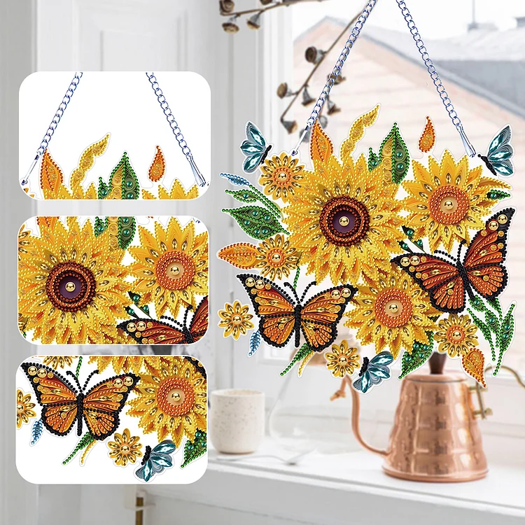 Special Shape DIY Diamond Painting Ornaments Sunflower Crystal Painting  Ornament-1061084