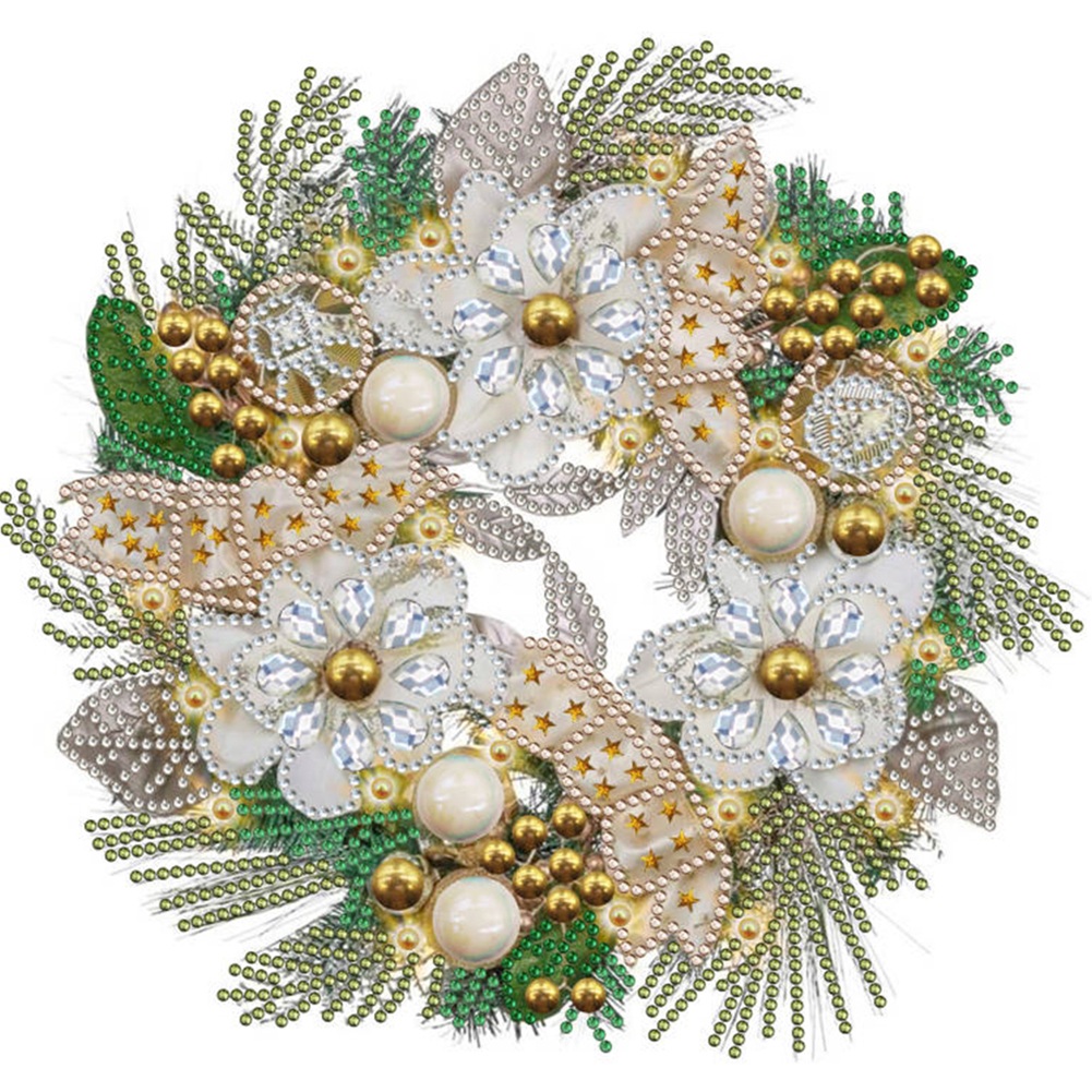 

Christmas Wreath - Special Shaped Diamond Painting - 30*30CM, 501 Original