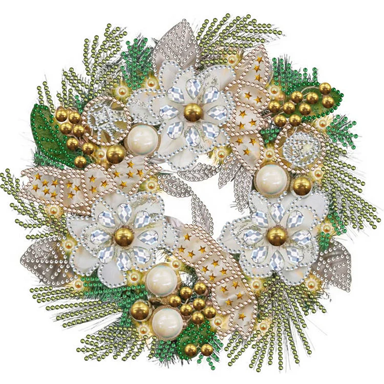 Christmas Wreath - Special Shaped Drill Diamond Painting - 30*30CM(Canvas)