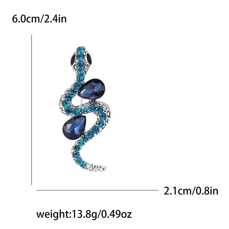 Retro Pin Snake Alloy Inlay Rhinestones Unisex Brooches