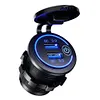 Car Charger Dual USB 12V-24V QC 3.0 Cigarette Lighter Socket with Touch Switch