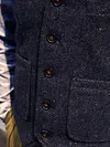 Men's Retro Lapel Gilet Suit Tweed Waistcoat Herringbone Vest