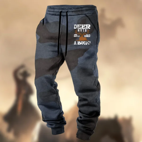Deer Nuts Are Cheap They Are Under A Buck Print Men's  Sports Sweatpants