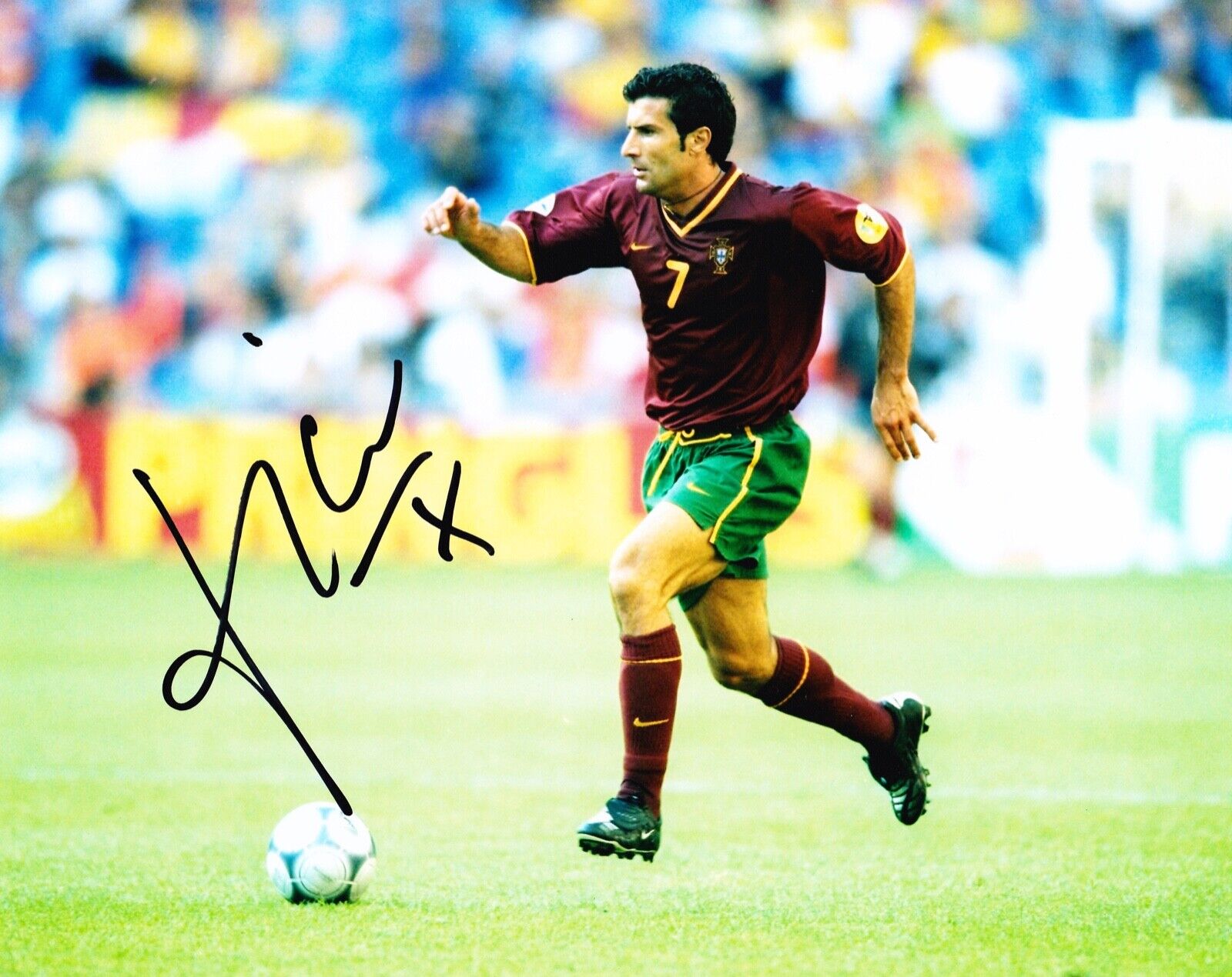 Luis Figo Signed 10X8 Photo Poster painting Real Madrid & Portugal AFTAL COA (1172)