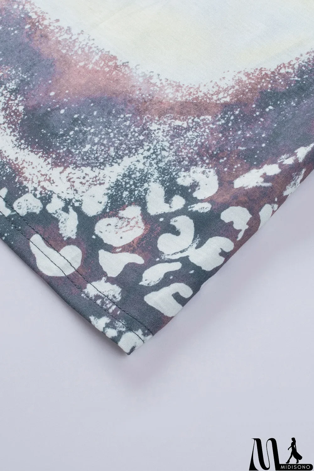 MidiSono - Blank Apparel - Multicolor Crew Neck Bleached Tie-dye Basic Tee